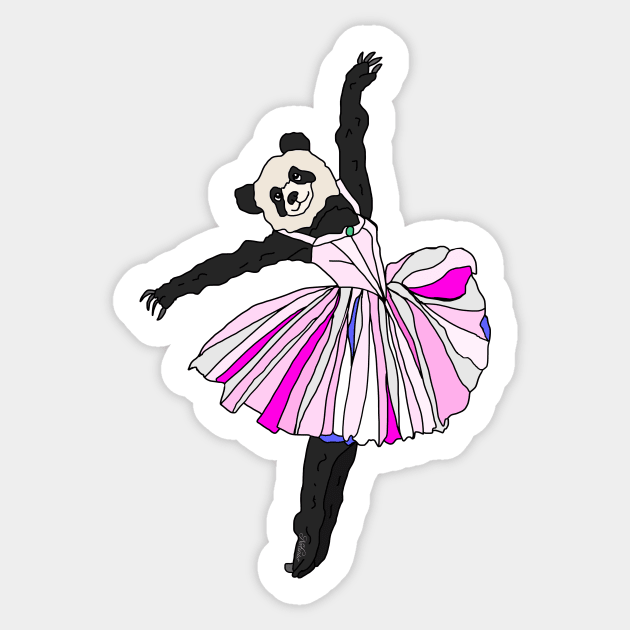 Panda Bear Ballerina Tutu Sticker by notsniwart